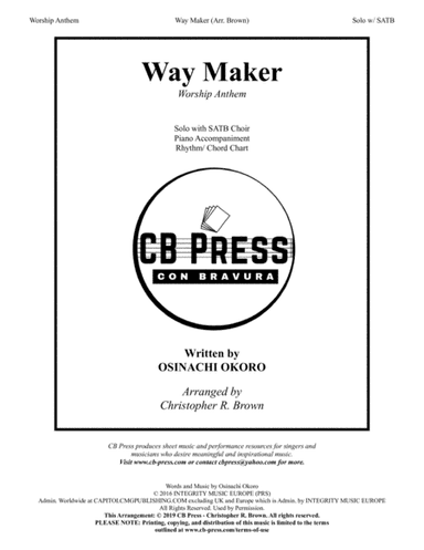 Way Maker (arr. Christopher R. Brown)