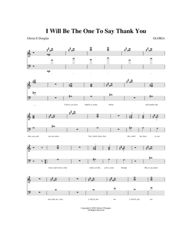 I Will Be The One To Say Thank You