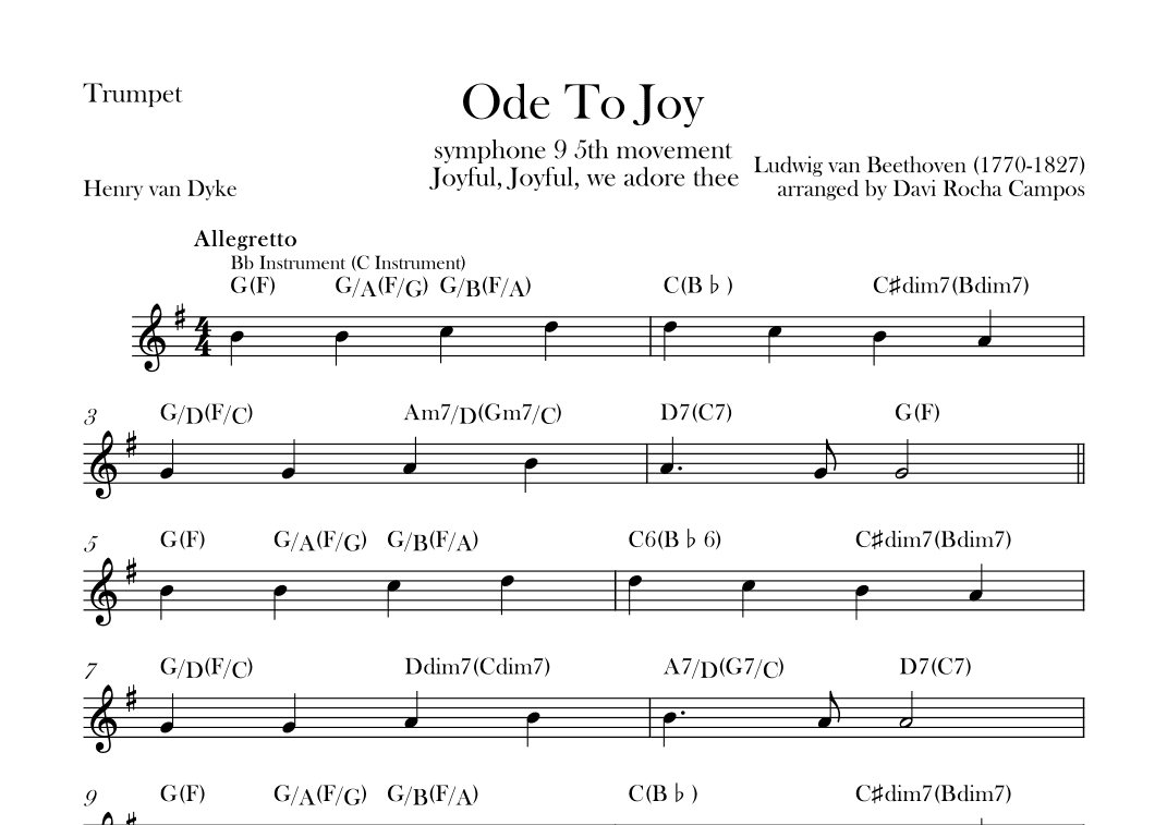 Ode To joy (Symphony 9 5th movement) (arr. Davi Rocha Campos)