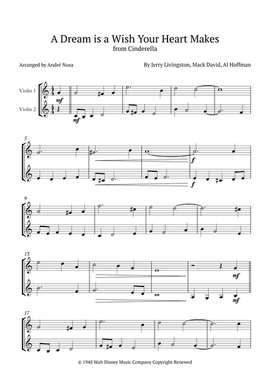 A Dream Is A Wish Your Heart Makes (arr. André Nusa)