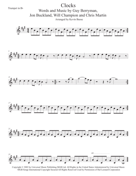 Clocks (arr. Kevin Busse)