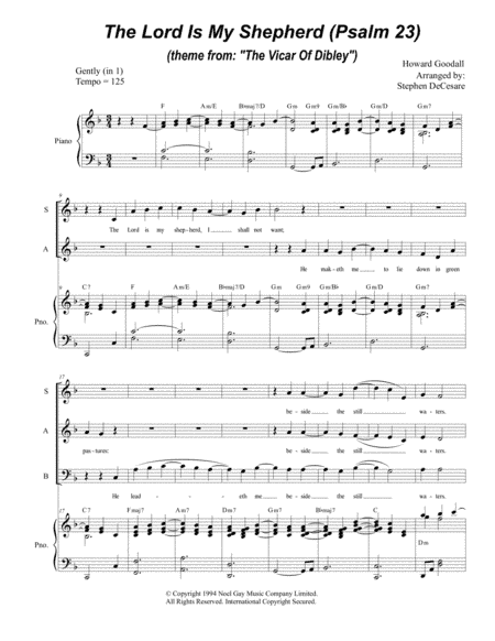 Psalm 23 (theme From The Vicar Of Dibley) (arr. Stephen DeCesare)