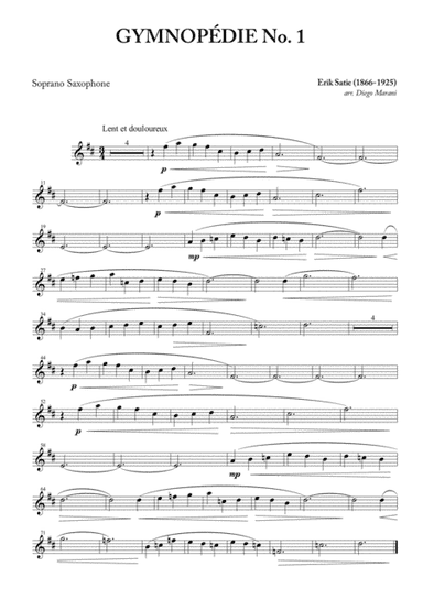 Gymnopédie Nos. 1,2,3 for Saxophone Quartet (arr. Diego Marani)
