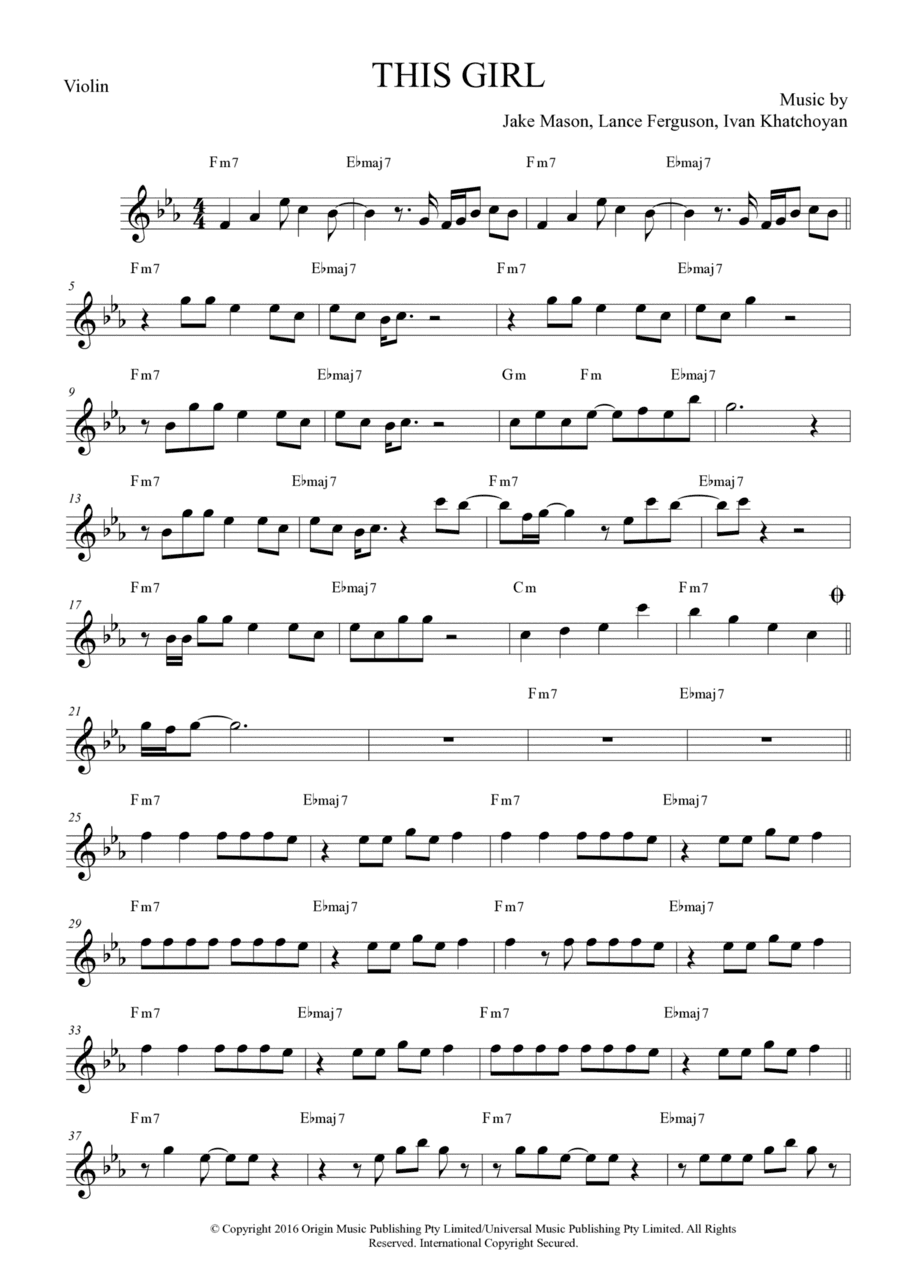 This Girl (arr. The Sheet Music Library)