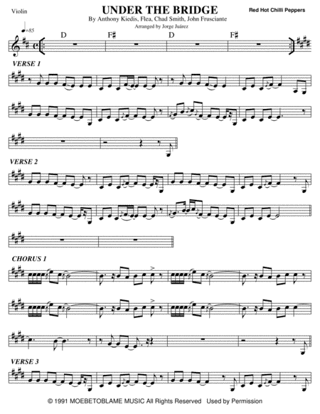 Under The Bridge (arr. Jorge Juárez)