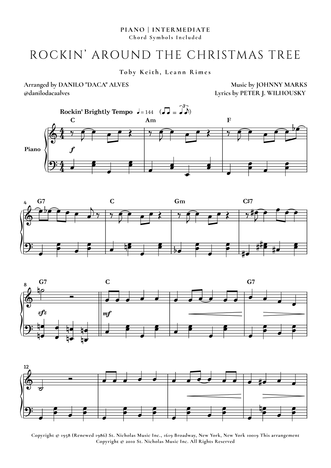 Rockin' Around The Christmas Tree (arr. Danilo "Daca" Alves)