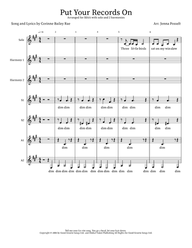 Put Your Records On (arr. Jenna Posselt)