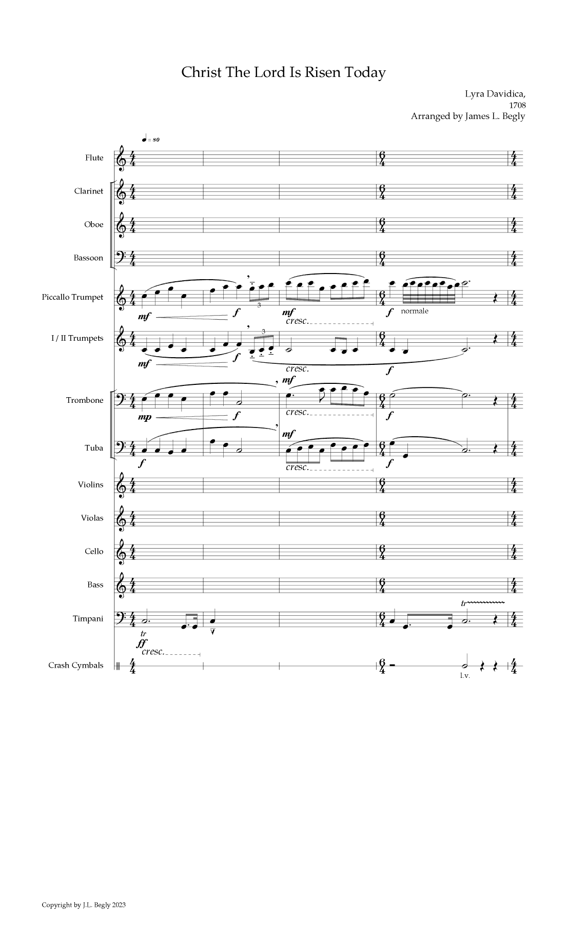 Christ The Lord Is Risen Today - EASTER HYMN (arr. James L. Begly)