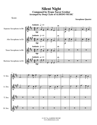 Silent Night for Saxophone Quartet (arr. Doug Clyde)