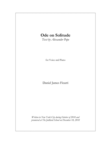 Ode on Solitude
