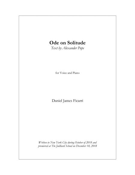 Ode on Solitude
