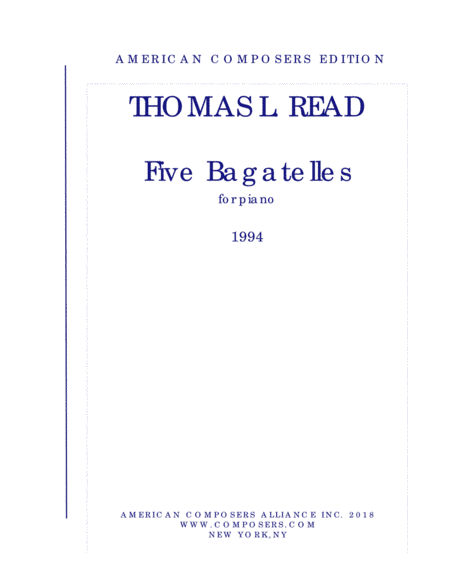 [Read] Five Bagatelles