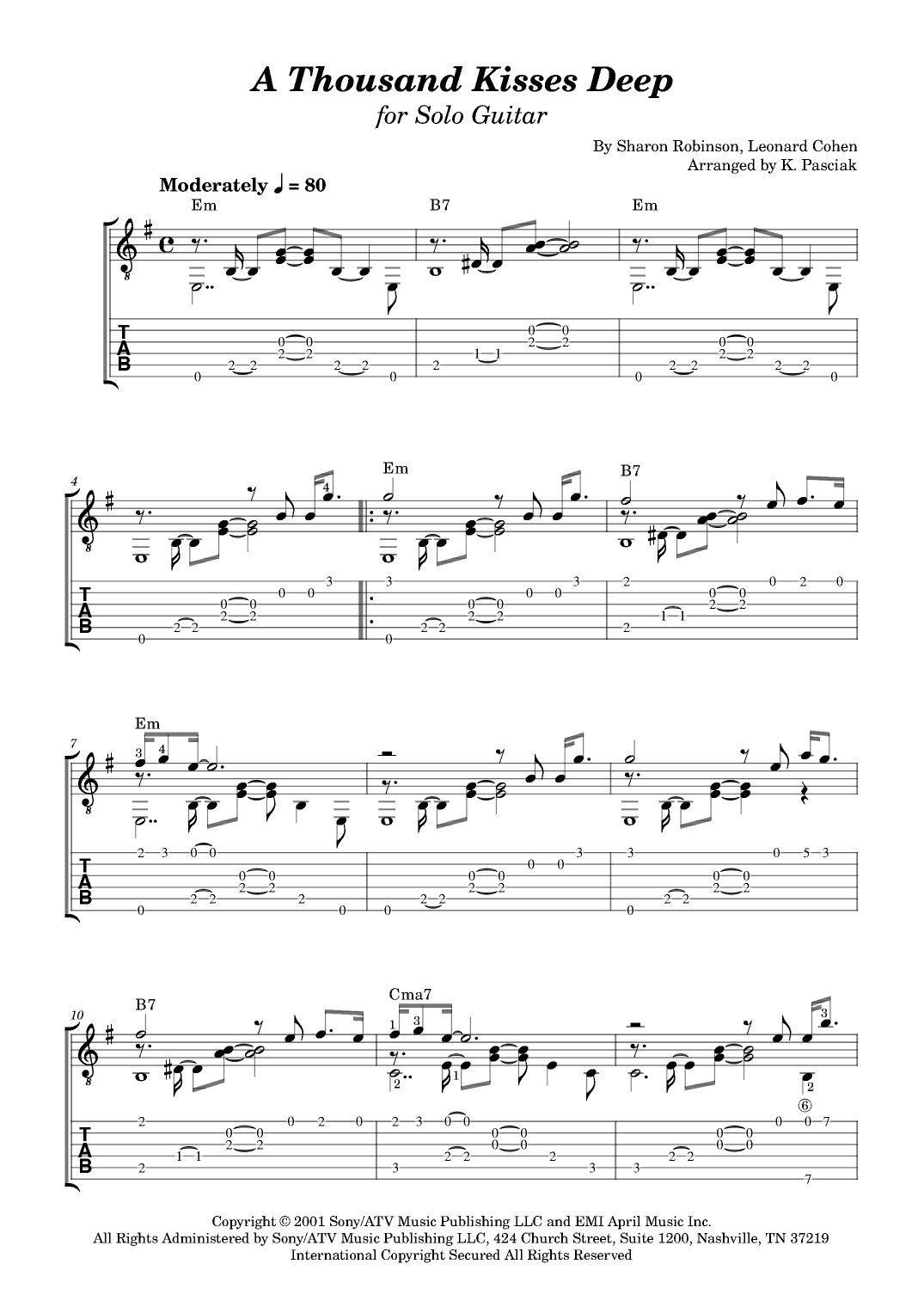 A Thousand Kisses Deep (arr. Kenneth Pasciak)