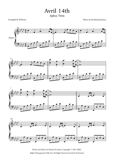 Avril 14th (arr. BTmusic)