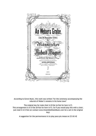 An Weber’s Grabe (arr. Sjoerd van der Veen)