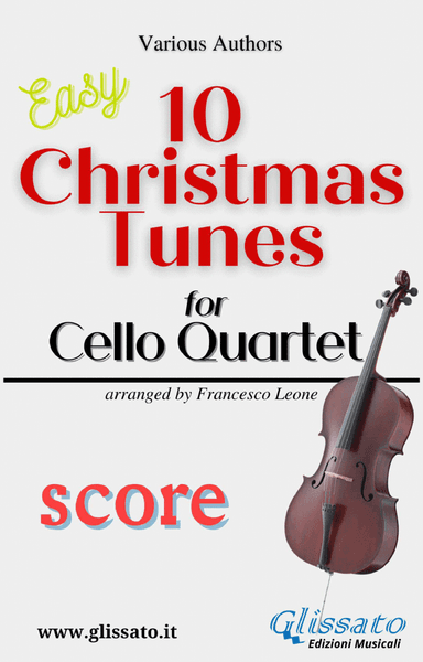 10 easy Christmas Tunes for Cello Quartet (score) (arr. Francesco Leone)