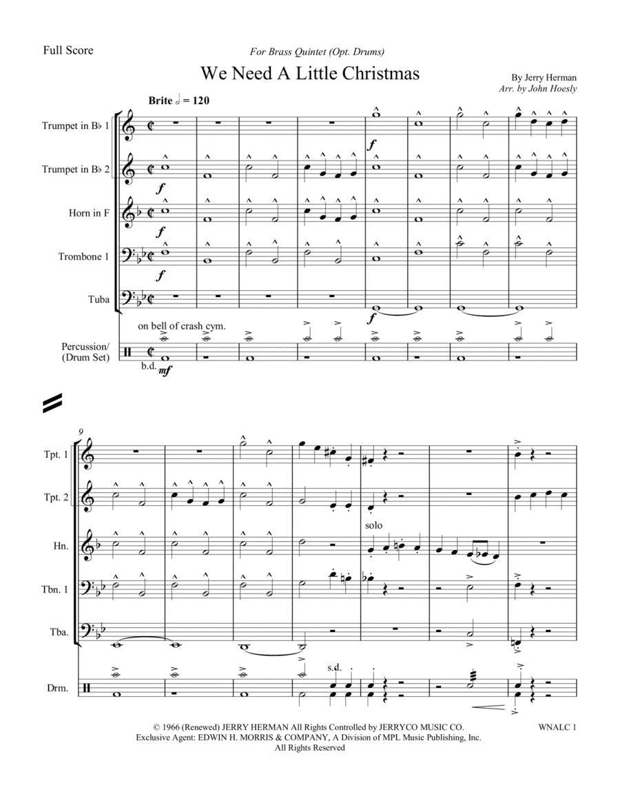 We Need A Little Christmas (arr. John Hoesly)