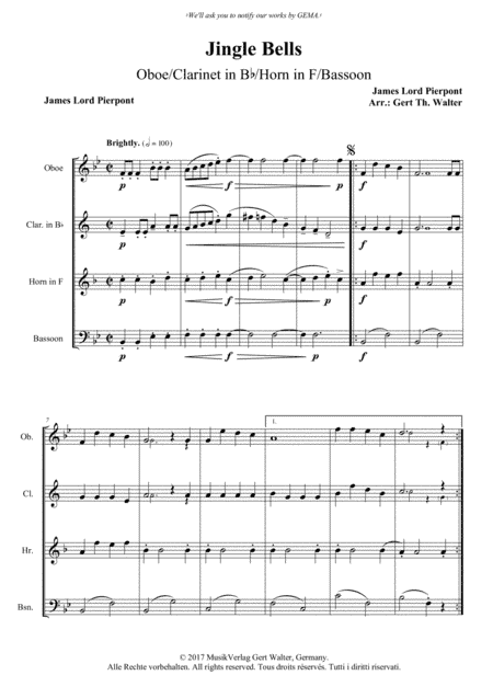 Jingle Bells (arr. Gert Th. Walter)