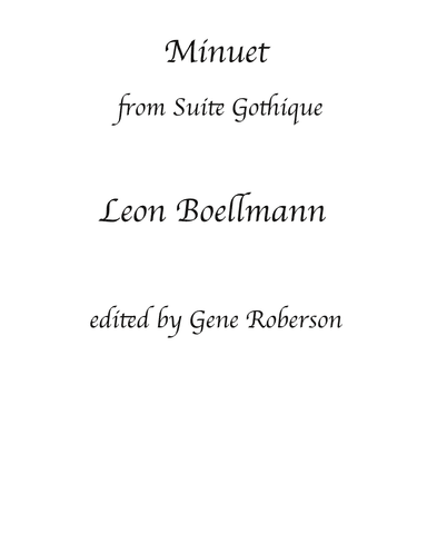Minuet for Organ (from Suite Gothique (arr. Gene Roberson)
