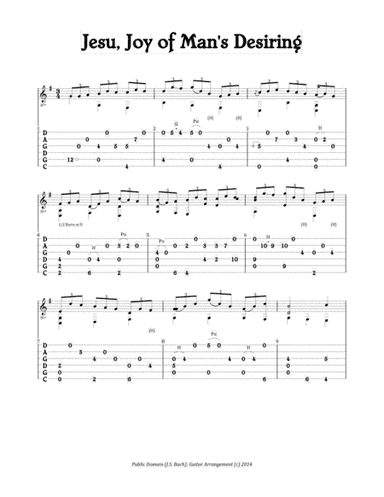 Jesu, Joy of Man's Desiring (For Fingerstyle Guitar Tuned CGDGAD) (arr. Ellsworth McMeen)