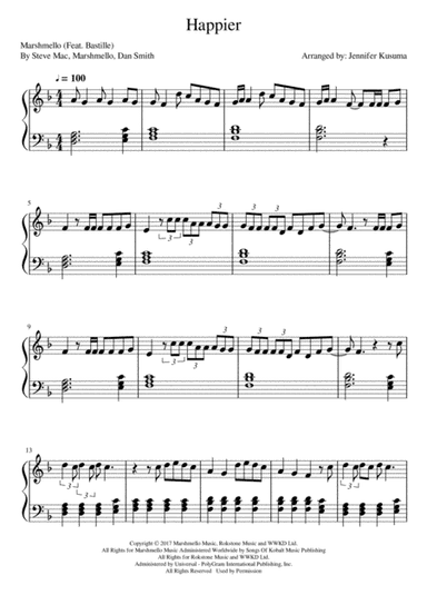 Happier (arr. Jennifer Kusuma)