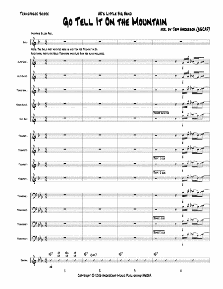 Go Tell It On the Mountain for Little Big Band up to Full Big Band (arr. Jeff D. Anderson)