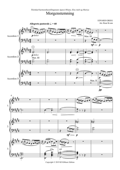 E. Grieg: Morning Mood / Morgenstemning (Accordion Trio) (arr. Roar Kvam)