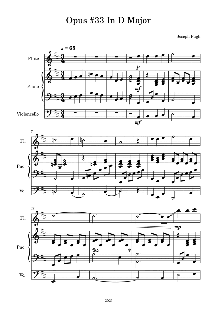 Concerto #4 "Opus#33 In D Major" 1st movement