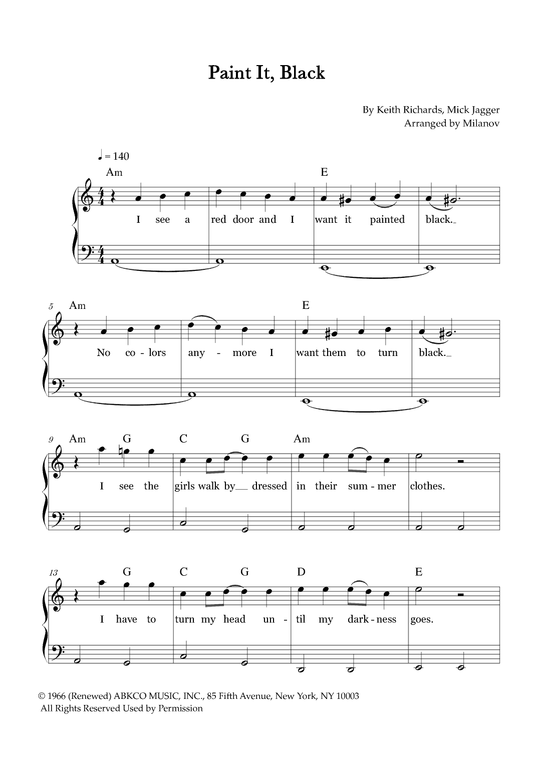 Paint It, Black (arr. Milanov)