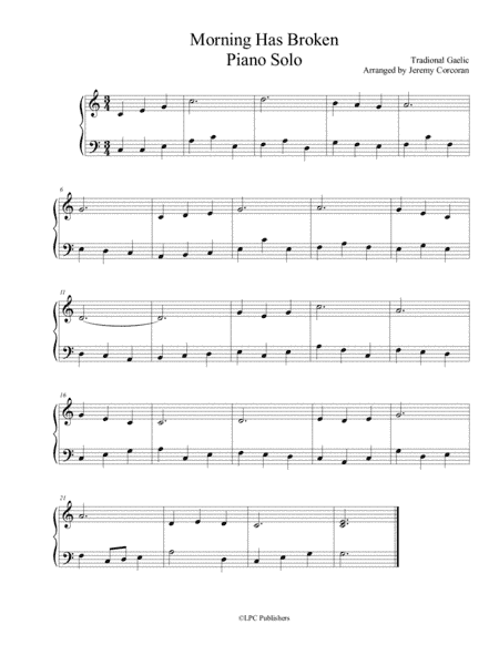 Morning Has Broken for Easy Solo Piano (arr. Jeremy Corcoran)