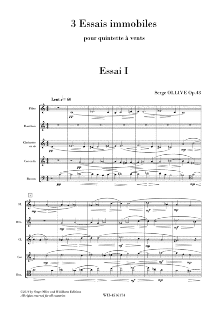 3 ESSAIS IMMOBILES , OP. 43