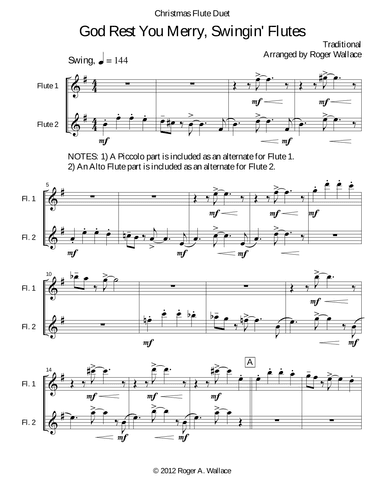God Rest You Merry, Gentlemen (Flute Duet) (arr. Roger Wallace)