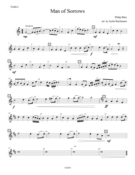 Man of Sorrows (Violin I) (arr. Justin Bachmann)
