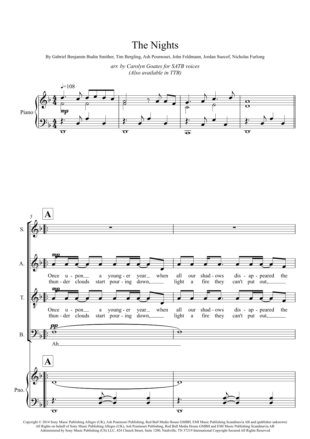 The Nights (arr. Carolyn Goates)