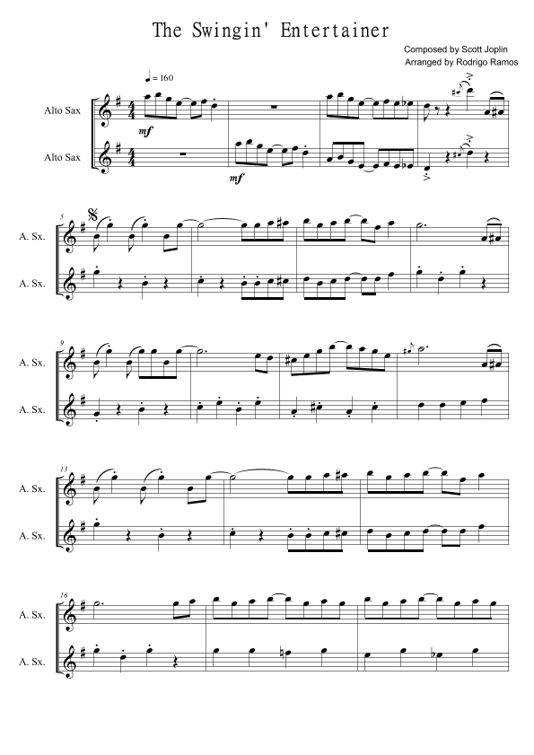 The Entertainer (arr. Rodrigo Ramos)