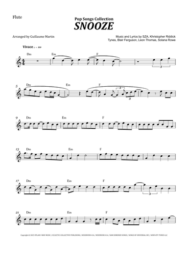 Snooze (arr. Guillaume Martin)