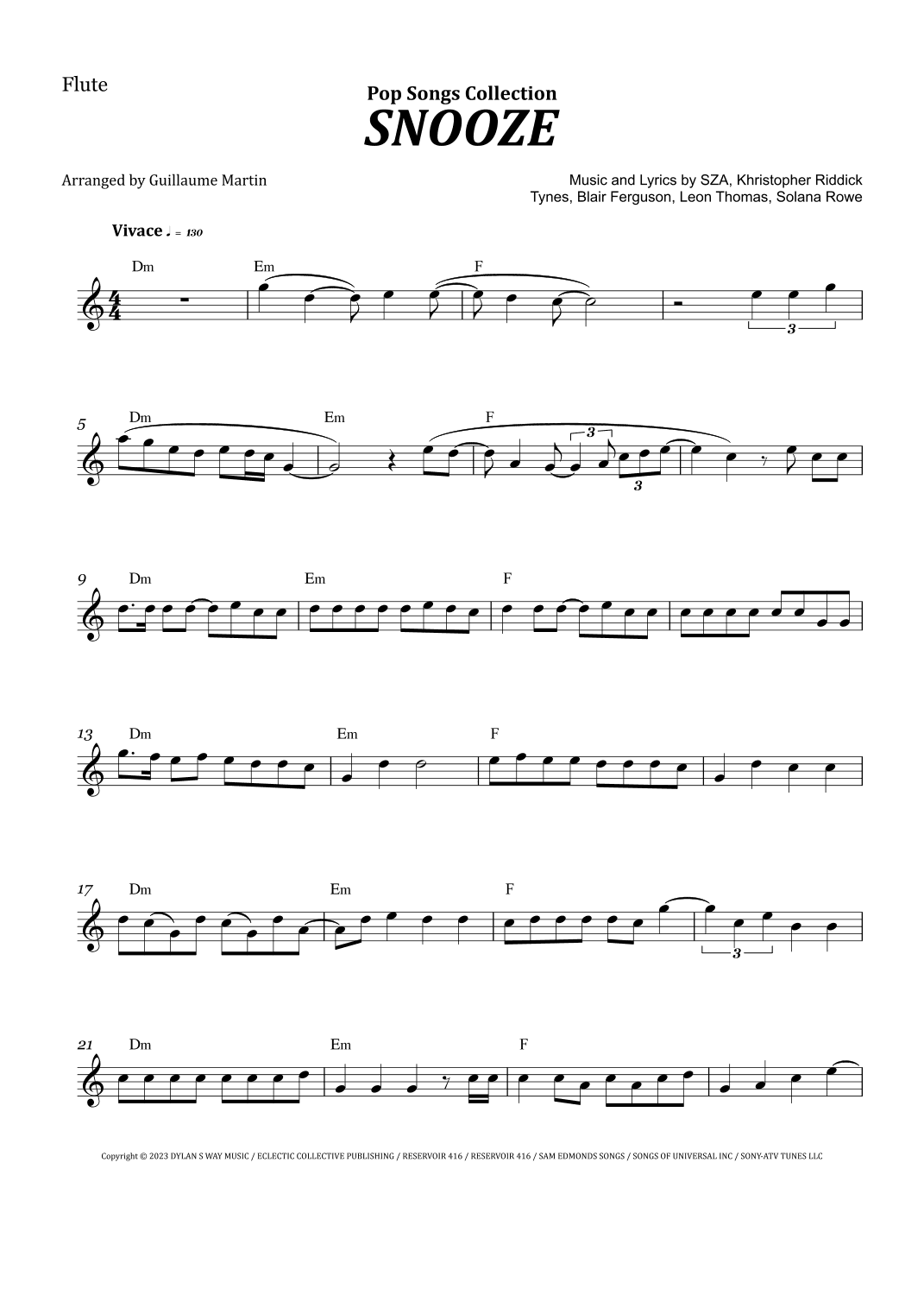 Snooze (arr. Guillaume Martin)