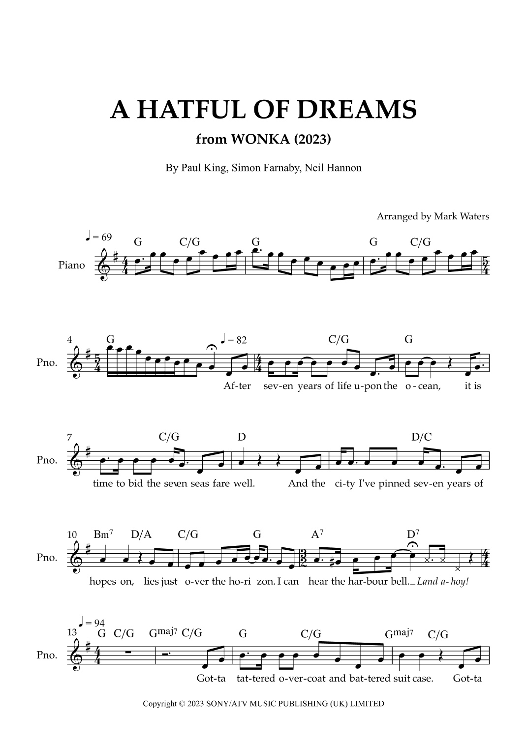 A Hatful Of Dreams (arr. Mark Waters)