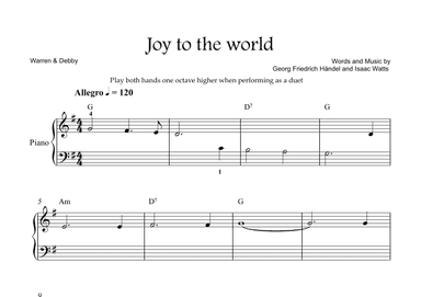 Joy to the world (arr. Warren & Debby)