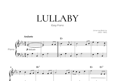 Lullaby (Easy Piano) - Johannes Brahms (arr. Pedro Merendi)