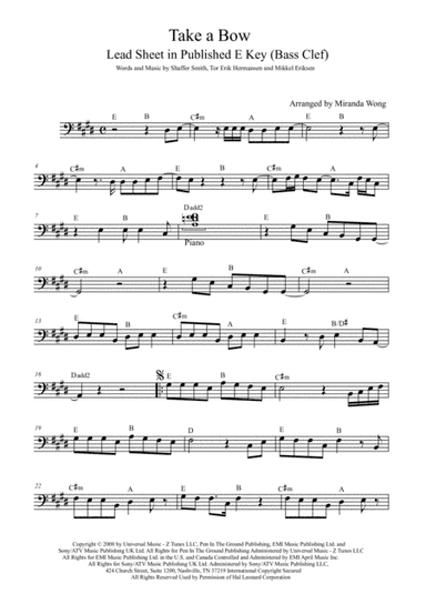 Take A Bow (arr. Miranda Wong)