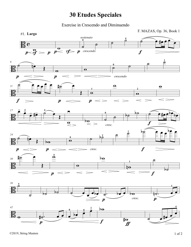 Mazas, Etudes for Viola Op 36, Book 1, No.01 (arr. String Masters)