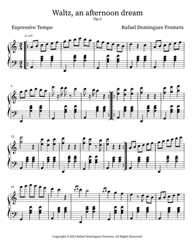 Waltz, An afternoon dream OP.5