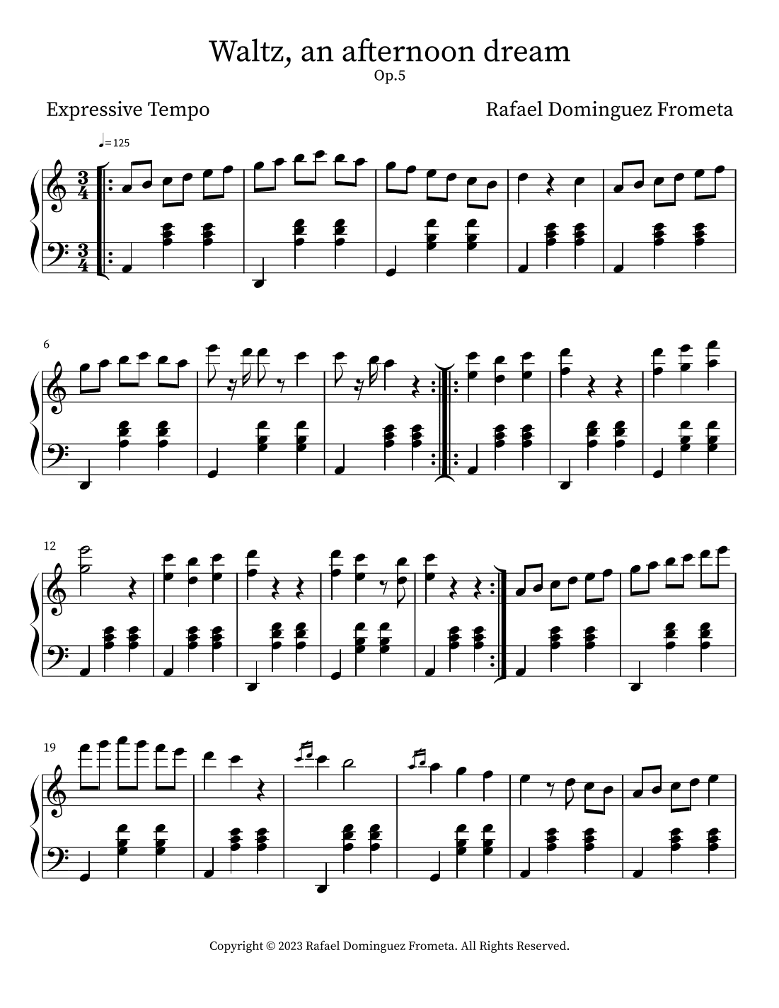 Waltz, An afternoon dream OP.5