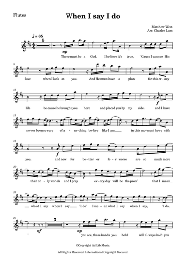 When I Say I Do (arr. Charles Lam)