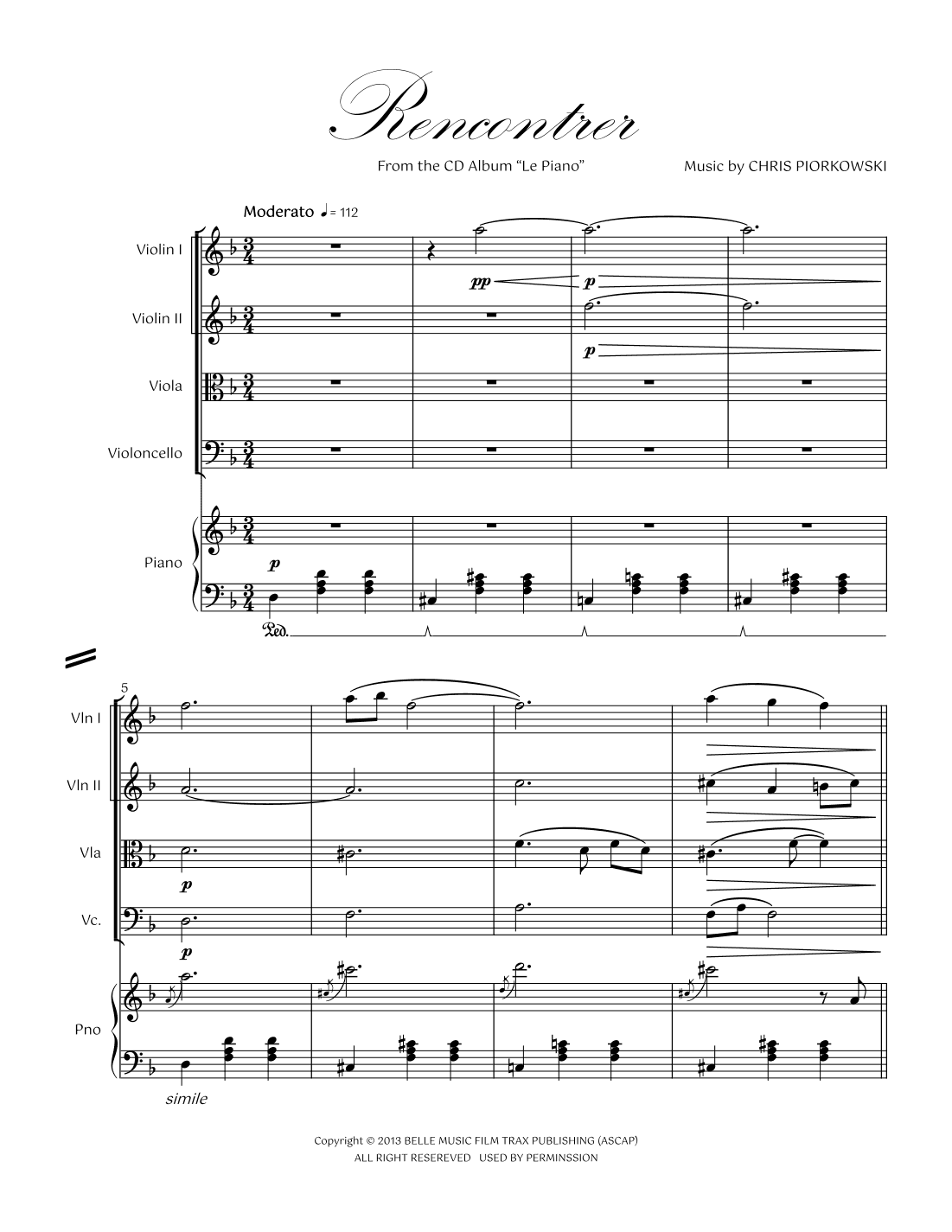 01. Rencontrer Piano Quintet