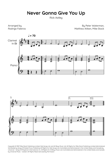 Never Gonna Give You Up (arr. Rodrigo Faleiros)