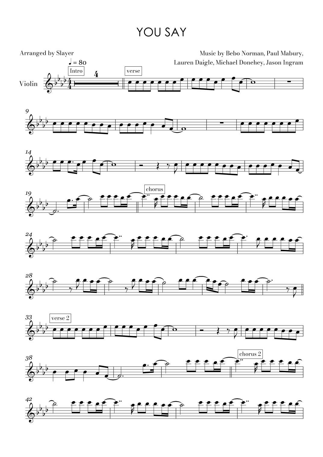 You Say (arr. Slayer)