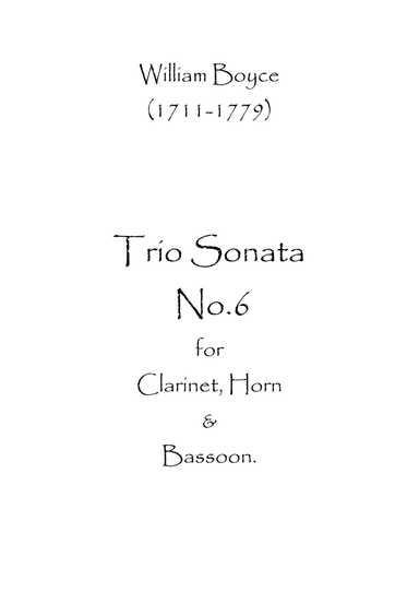 Trio Sonata No.6 (arr. Spence Bundy)