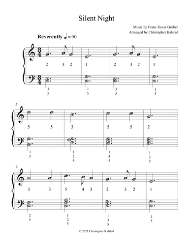 Silent Night (Easy Piano) (arr. Christopher Kalstad)